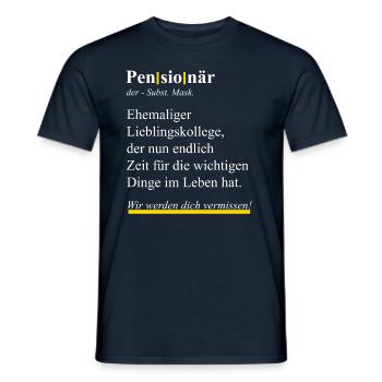 Pensionär Geschenk Arbeitskollege zum Ruhestand - Männer T-Shirt - Navy - Vorne - AI Model Male 178 light (178cm)