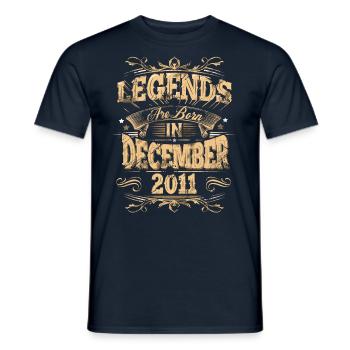 2011 Dezember Geburtstag Legende - Männer T-Shirt - Navy - Vorne - AI Model Male 178 light (178cm)