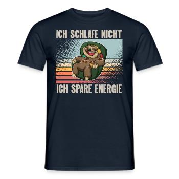 Ich Schlafe Nicht Ich Spare Energie - Männer T-Shirt - Navy - Vorne - AI Model Male 178 light (178cm)
