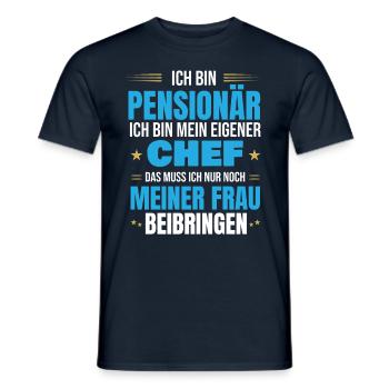 Pensionär eigener Chef Spruch zur Pensionierung - Männer T-Shirt - Navy - Vorne - AI Model Male 178 light (178cm)