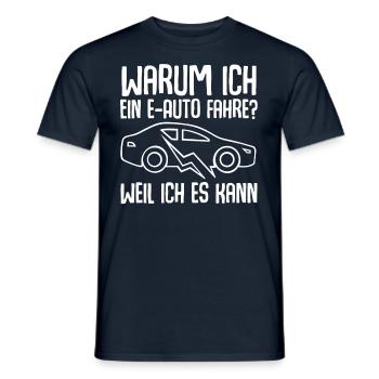 E-Auto Elektroauto - Männer T-Shirt - Navy - Vorne - AI Model Male 178 light (178cm)