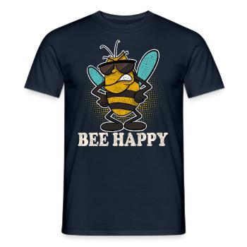 Bee Happy Beekeeper Bees - Men's T-Shirt - navy - Front - AI Model Male 178 light (178cm)