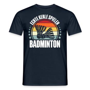 Badminton - Männer T-Shirt - Navy - Vorne - AI Model Male 178 light (178cm)