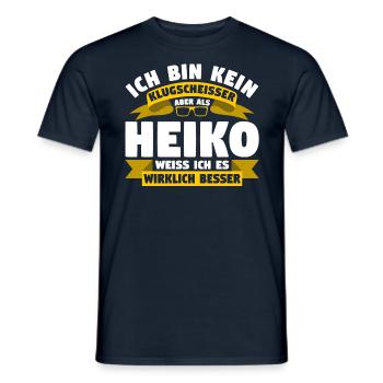 Klugscheisser Heiko weiß es besser - Männer T-Shirt - Navy - Vorne - AI Model Male 178 light (178cm)