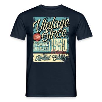 1950 Birthday vintage retro legend - Men's T-Shirt - navy - Front - AI Model Male 178 light (178cm)