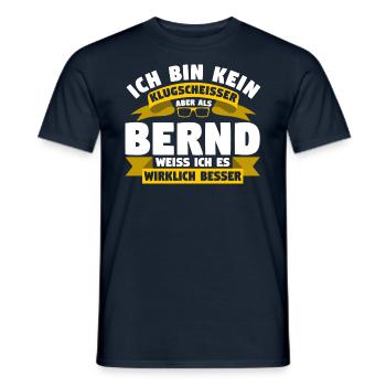 Klugscheisser Bernd weiß es besser - Männer T-Shirt - Navy - Vorne - AI Model Male 178 light (178cm)