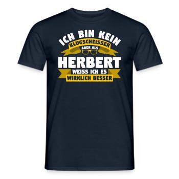 Klugscheisser Herbert weiß es besser - Männer T-Shirt - Navy - Vorne - AI Model Male 178 light (178cm)
