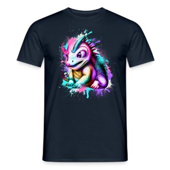 Drache Bunt - Männer T-Shirt - Navy - Vorne - AI Model Male 178 light (178cm)