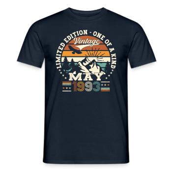 30th Birthday Man May Vintage 1993 Vintage - Men's T-Shirt - navy - Front - AI Model Male 178 light (178cm)