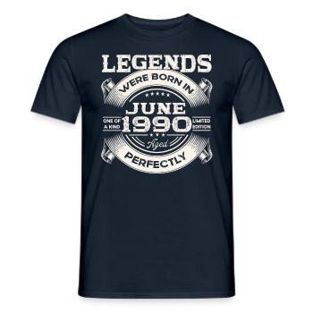 33rd Birthday Man Original June Vintage 1990 - Men's T-Shirt - navy - Front - AI Model Male 178 light (178cm)