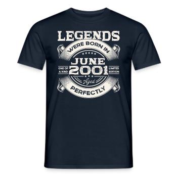 22nd Birthday Man Original June Vintage 2001 - Men's T-Shirt - navy - Front - AI Model Male 178 light (178cm)