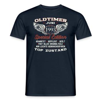 30. Geburtstag Mann Juni Jahrgang 1993 Oldtimer - Männer T-Shirt - Navy - Vorne - AI Model Male 178 light (178cm)