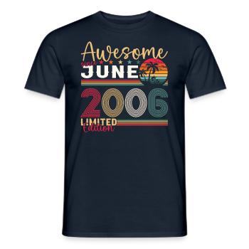 17th Birthday Man June Vintage 2006 Awesome - Men's T-Shirt - navy - Front - AI Model Male 178 light (178cm)