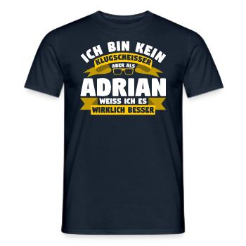 Klugscheisser Adrian weiß es besser - Männer T-Shirt - Navy - Vorne - AI Model Male 178 light (178cm)