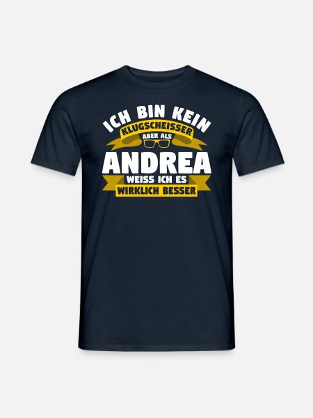 Klugscheisser Andrea weiß es besser - Männer T-Shirt - Navy
