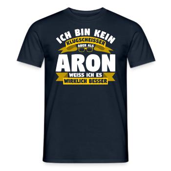 Klugscheisser Aron weiß es besser - Männer T-Shirt - Navy - Vorne - AI Model Male 178 light (178cm)