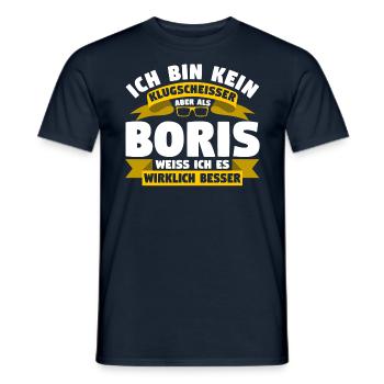 Klugscheisser Boris weiß es besser - Männer T-Shirt - Navy - Vorne - AI Model Male 178 light (178cm)