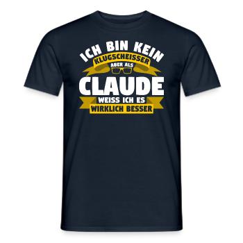 Klugscheisser Claude weiß es besser - Männer T-Shirt - Navy - Vorne - AI Model Male 178 light (178cm)