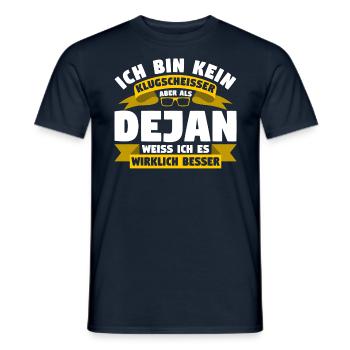 Klugscheisser Dejan weiß es besser - Männer T-Shirt - Navy - Vorne - AI Model Male 178 light (178cm)