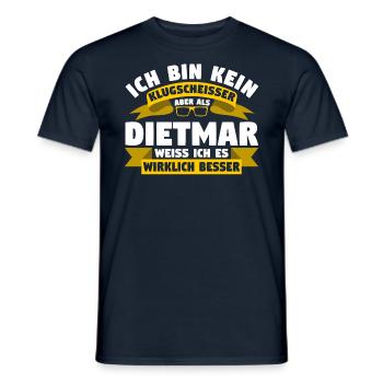 Klugscheisser Dietmar weiß es besser - Männer T-Shirt - Navy - Vorne - AI Model Male 178 light (178cm)