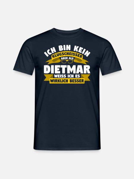 Klugscheisser Dietmar weiß es besser - Männer T-Shirt - Navy