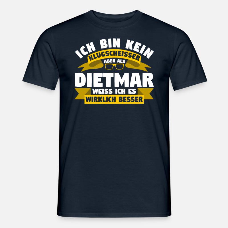 Klugscheisser Dietmar weiß es besser - Männer T-Shirt - Navy