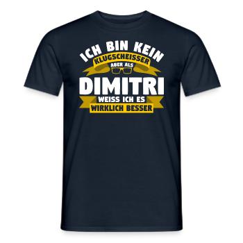 Klugscheisser Dimitri weiß es besser - Männer T-Shirt - Navy - Vorne - AI Model Male 178 light (178cm)
