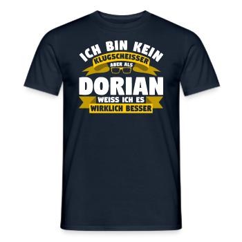 Klugscheisser Dorian weiß es besser - Männer T-Shirt - Navy - Vorne - AI Model Male 178 light (178cm)