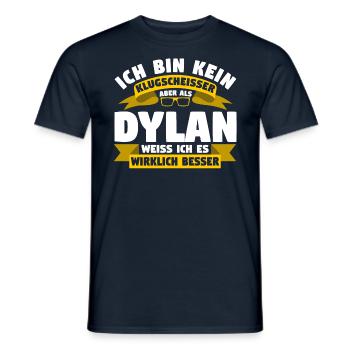 Klugscheisser Dylan weiß es besser - Männer T-Shirt - Navy - Vorne - AI Model Male 178 light (178cm)
