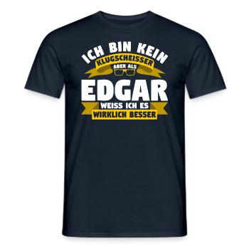Klugscheisser Edgar weiß es besser - Männer T-Shirt - Navy - Vorne - AI Model Male 178 light (178cm)