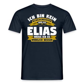 Klugscheisser Elias weiß es besser - Männer T-Shirt - Navy - Vorne - AI Model Male 178 light (178cm)