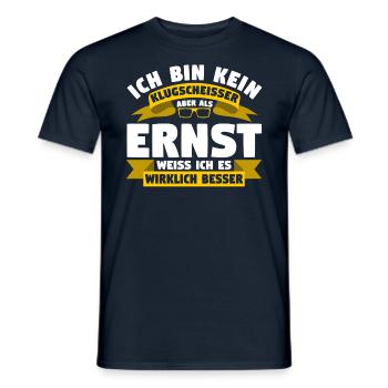 Klugscheisser Ernst weiß es besser - Männer T-Shirt - Navy - Vorne - AI Model Male 178 light (178cm)