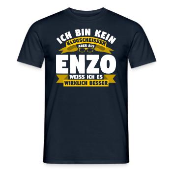 Klugscheisser Enzo weiß es besser - Männer T-Shirt - Navy - Vorne - AI Model Male 178 light (178cm)