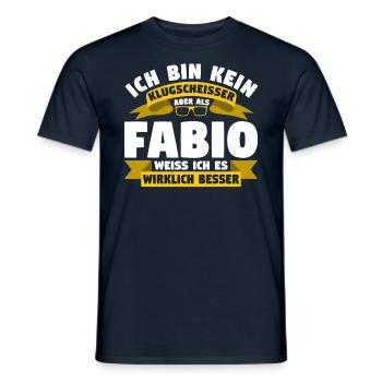 Klugscheisser Fabio weiß es besser - Männer T-Shirt - Navy - Vorne - AI Model Male 178 light (178cm)