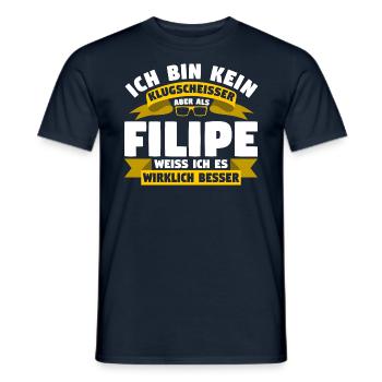 Klugscheisser Filipe weiß es besser - Männer T-Shirt - Navy - Vorne - AI Model Male 178 light (178cm)