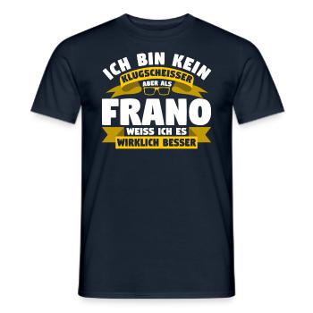 Klugscheisser Franco weiß es besser - Männer T-Shirt - Navy - Vorne - AI Model Male 178 light (178cm)