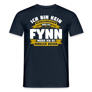 Klugscheisser Fynn weiß es besser - Männer T-Shirt - Navy - Vorne - AI Model Male 178 light (178cm)