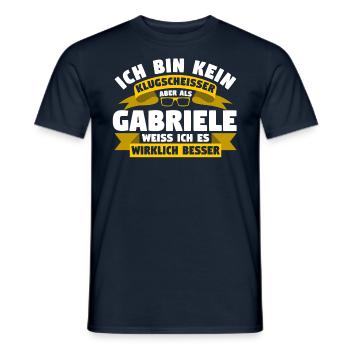 Klugscheisser Gabriele weiß es besser - Männer T-Shirt - Navy - Vorne - AI Model Male 178 light (178cm)