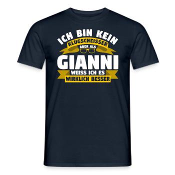 Klugscheisser Gianni weiß es besser - Männer T-Shirt - Navy - Vorne - AI Model Male 178 light (178cm)