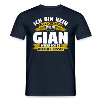 Klugscheisser Gian weiß es besser - Männer T-Shirt - Navy - Vorne - AI Model Male 178 light (178cm)