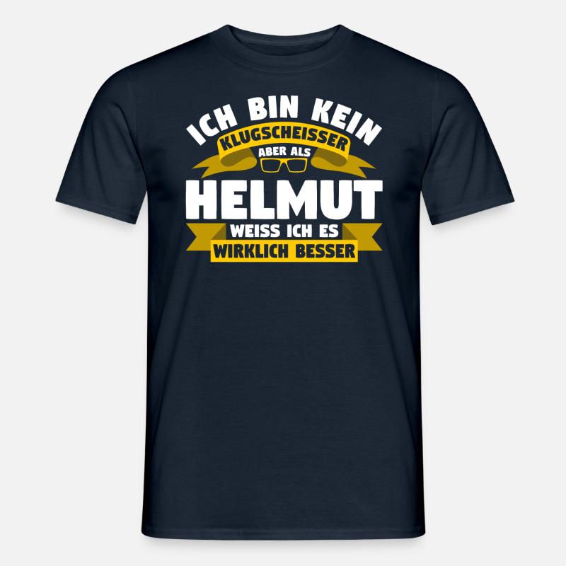 Klugscheisser Helmut weiß es besser - Männer T-Shirt - Navy