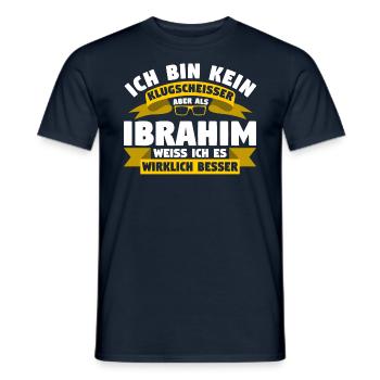 Klugscheisser Ibrahim weiß es besser - Männer T-Shirt - Navy - Vorne - AI Model Male 178 light (178cm)