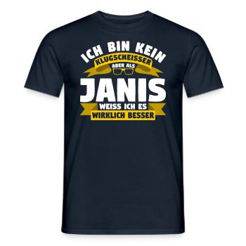 Klugscheisser Janis weiß es besser - Männer T-Shirt - Navy - Vorne - AI Model Male 178 light (178cm)