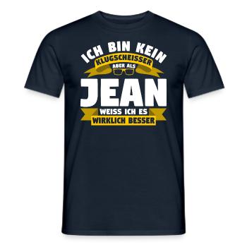 Klugscheisser Jean weiß es besser - Männer T-Shirt - Navy - Vorne - AI Model Male 178 light (178cm)