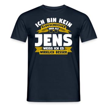 Klugscheisser Jens weiß es besser - Männer T-Shirt - Navy - Vorne - AI Model Male 178 light (178cm)