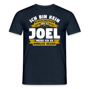Klugscheisser Joel weiß es besser - Männer T-Shirt - Navy - Vorne - AI Model Male 178 light (178cm)
