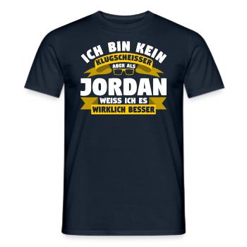 Klugscheisser Jordan weiß es besser - Männer T-Shirt - Navy - Vorne - AI Model Male 178 light (178cm)