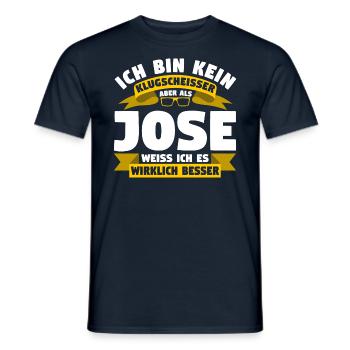 Klugscheisser Jose weiß es besser - Männer T-Shirt - Navy - Vorne - AI Model Male 178 light (178cm)