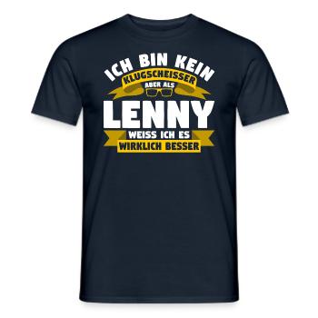 Klugscheisser Lenny weiß es besser - Männer T-Shirt - Navy - Vorne - AI Model Male 178 light (178cm)