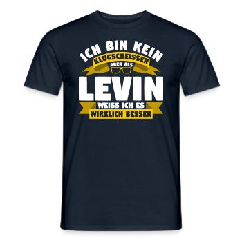 Klugscheisser Levin weiß es besser - Männer T-Shirt - Navy - Vorne - AI Model Male 178 light (178cm)